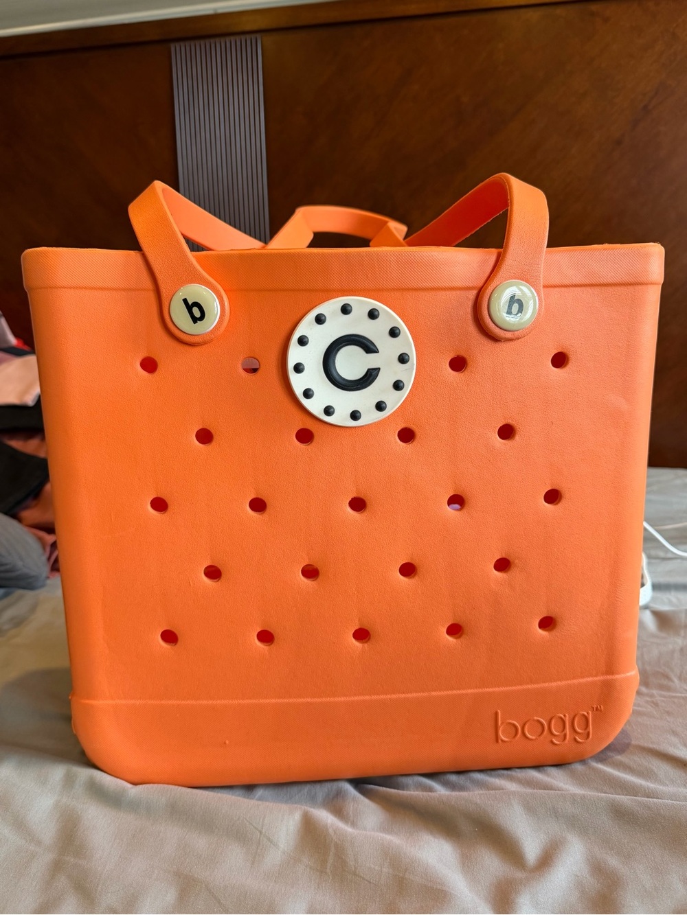BOGG BAG Orange Vented Tote with removal Signature Charm